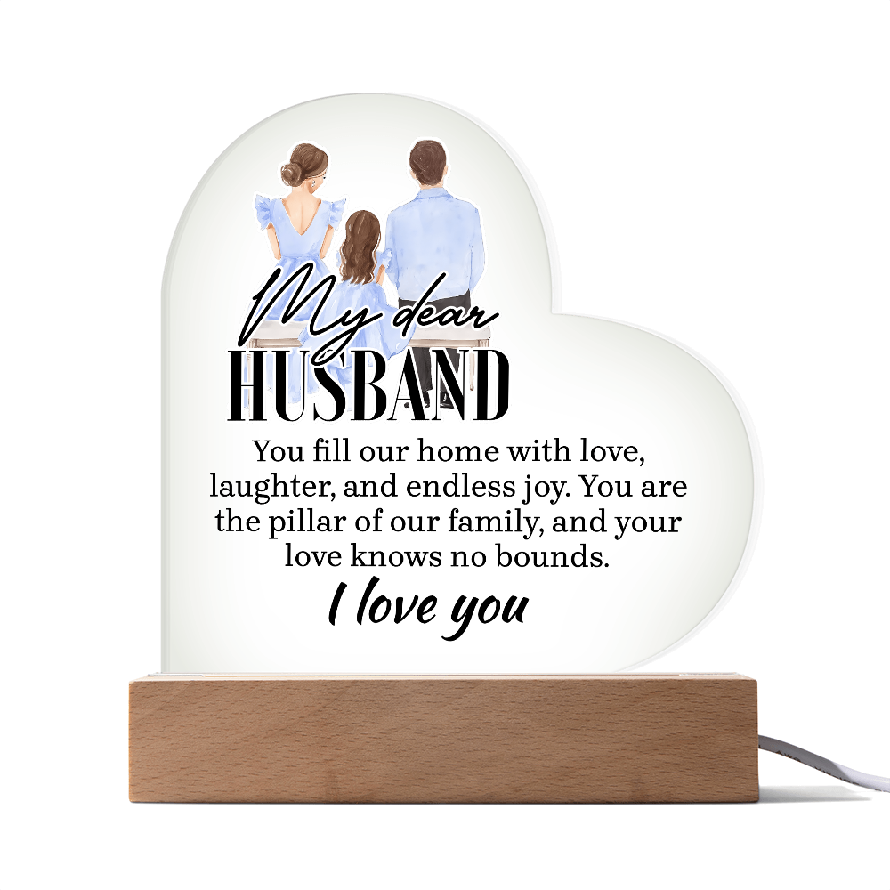 My Dear Husband Acrylic Heart Plaque - Gift for Husband