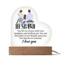My Dear Husband Acrylic Heart Plaque - Gift for Husband