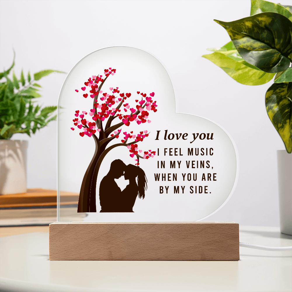 I Love You Acrylic Heart Plaque - Anniversary Gift for Wife