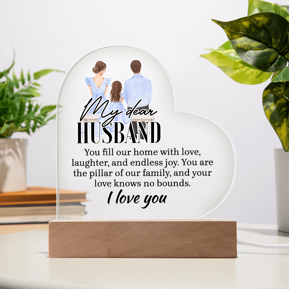 My Dear Husband Acrylic Heart Plaque - Gift for Husband