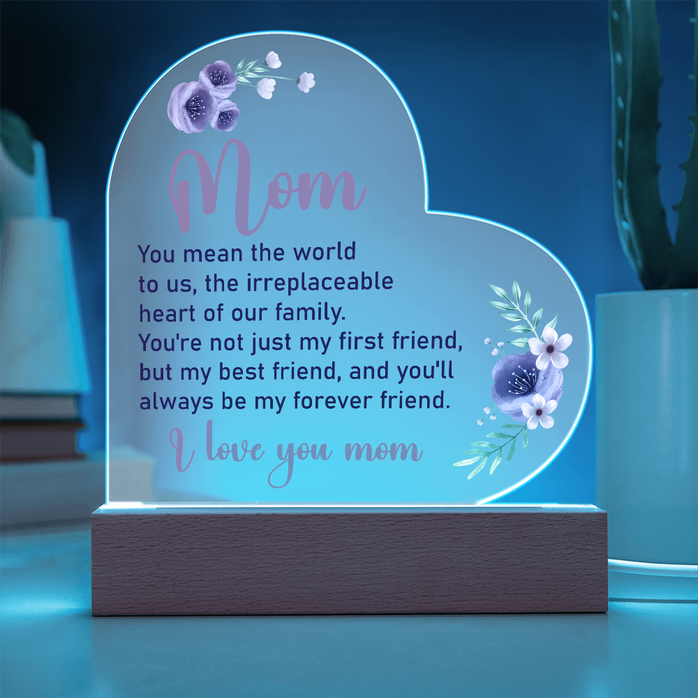 You Mean The World To Us Acrylic Heart Plaque - Mother's Day Gift