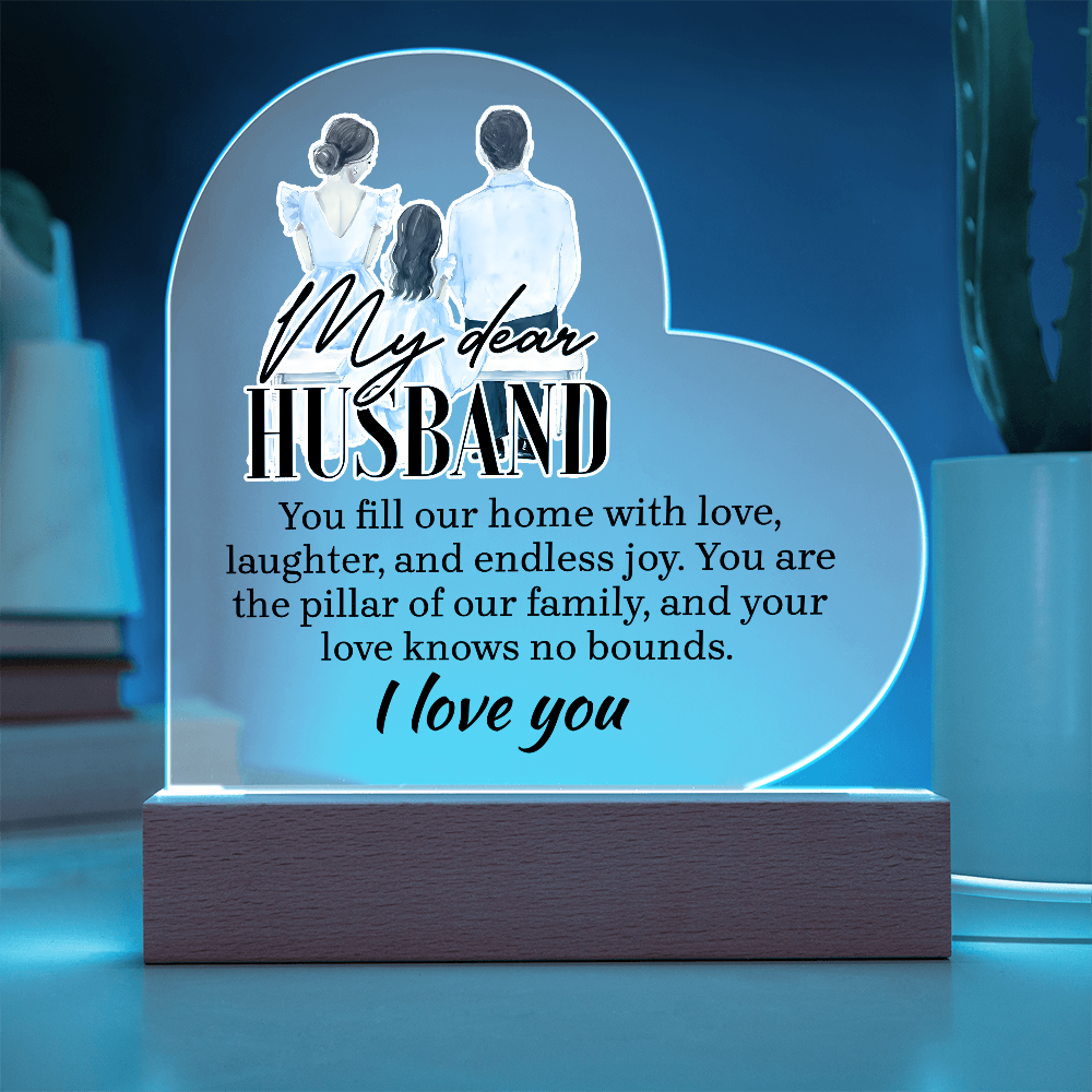 My Dear Husband Acrylic Heart Plaque - Gift for Husband