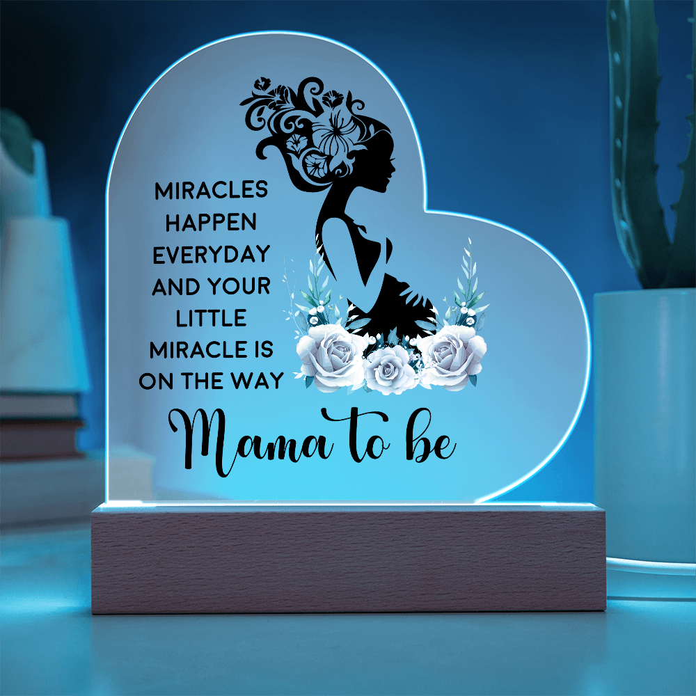Mama To Be Acrylic Heart Plaque - New Mom Gift, Pregnancy Gift