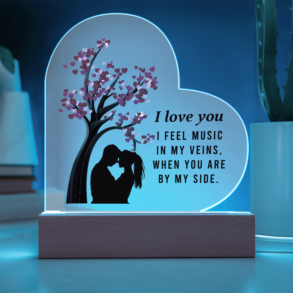 I Love You Acrylic Heart Plaque - Anniversary Gift for Wife