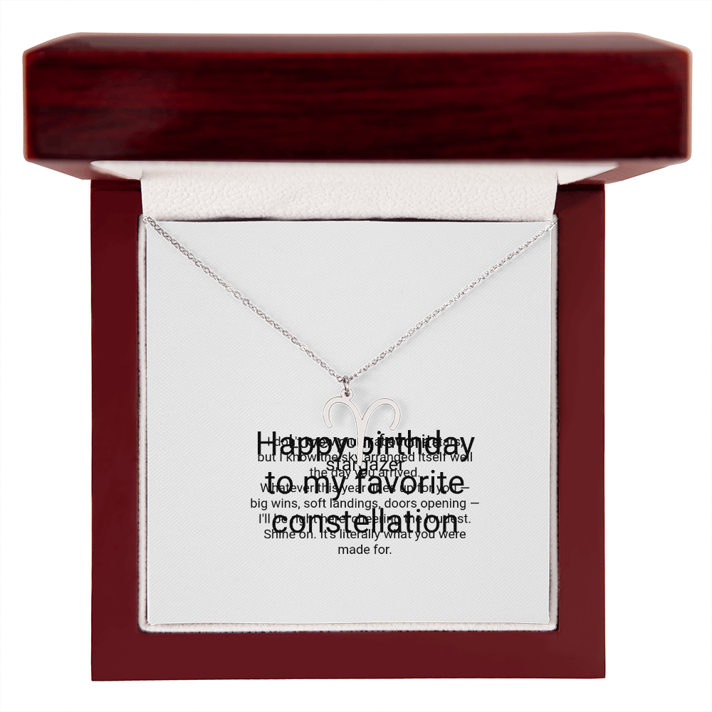 Zodiac Necklace Birthday Gift - Zodiac Sign Pendant with Message Card, Astrology Birthday Gift for Her