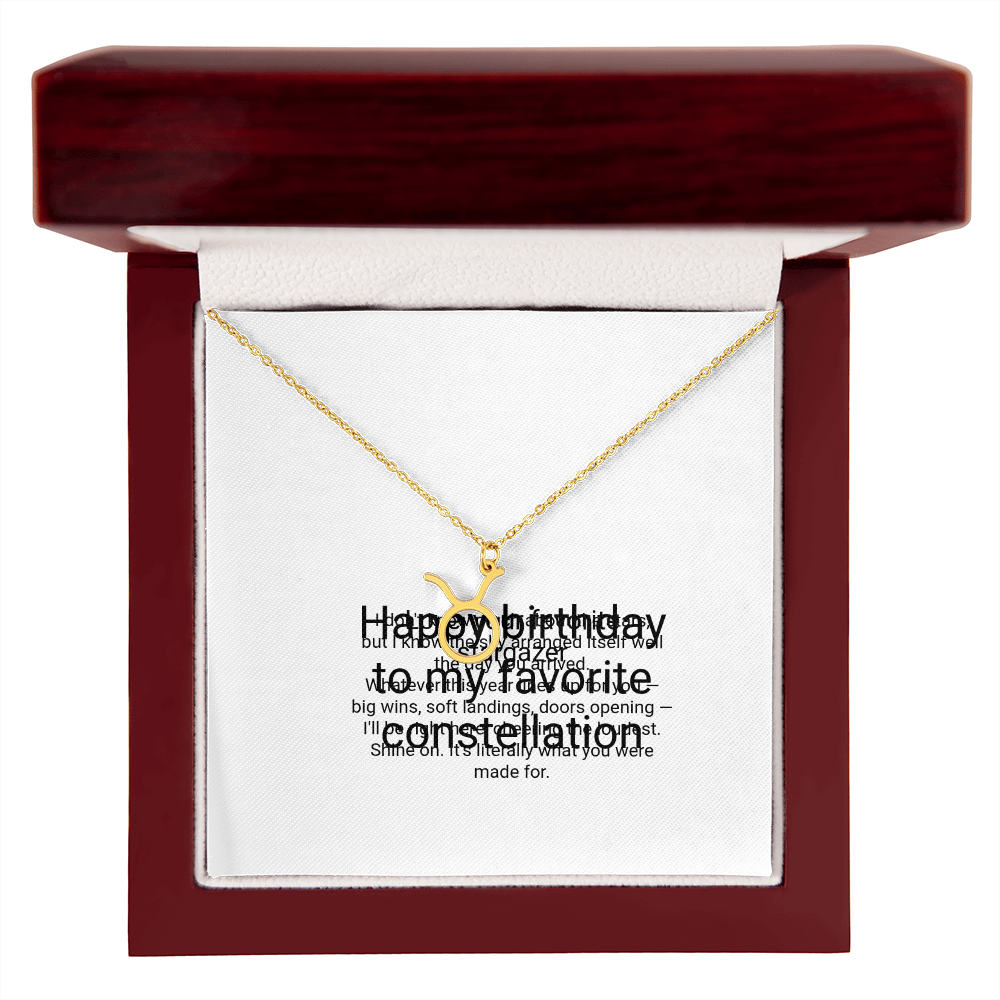 Zodiac Necklace Birthday Gift - Zodiac Sign Pendant with Message Card, Astrology Birthday Gift for Her
