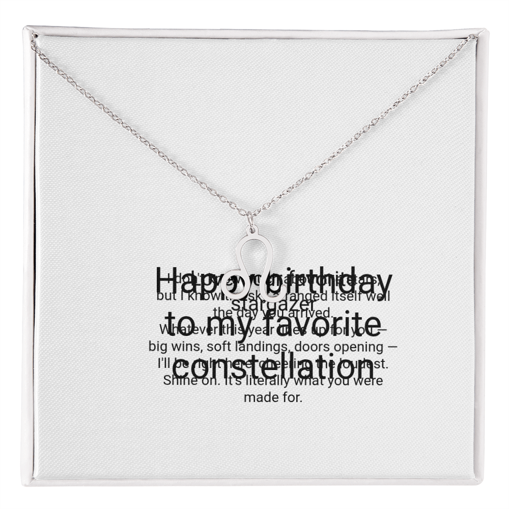 Zodiac Necklace Birthday Gift - Zodiac Sign Pendant with Message Card, Astrology Birthday Gift for Her