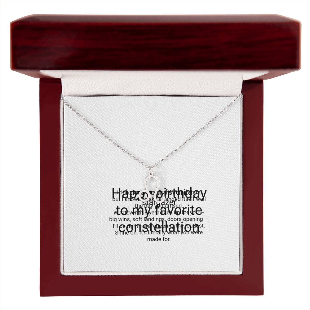 Zodiac Necklace Birthday Gift - Zodiac Sign Pendant with Message Card, Astrology Birthday Gift for Her