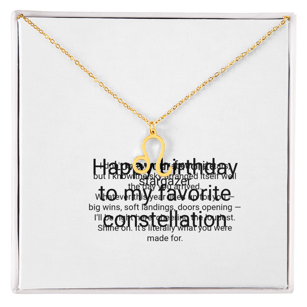 Zodiac Necklace Birthday Gift - Zodiac Sign Pendant with Message Card, Astrology Birthday Gift for Her