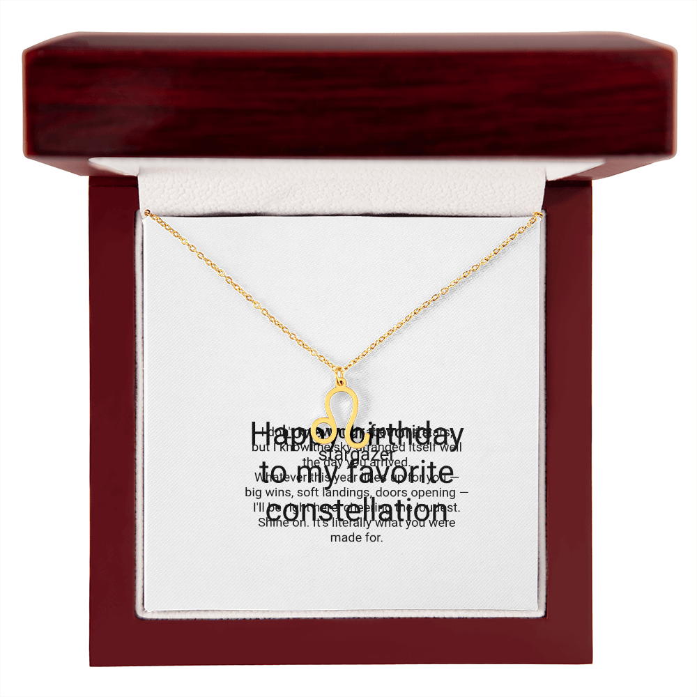 Zodiac Necklace Birthday Gift - Zodiac Sign Pendant with Message Card, Astrology Birthday Gift for Her