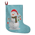 Snowman Christmas Giant Stocking, Frosty Snowman Holiday Stocking Decor, Light Blue Winter Stocking