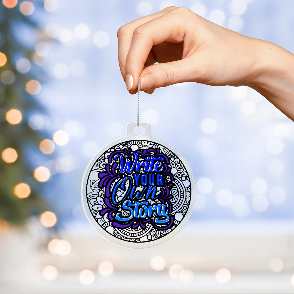 Write Your Own Story Acrylic Bulb Ornament