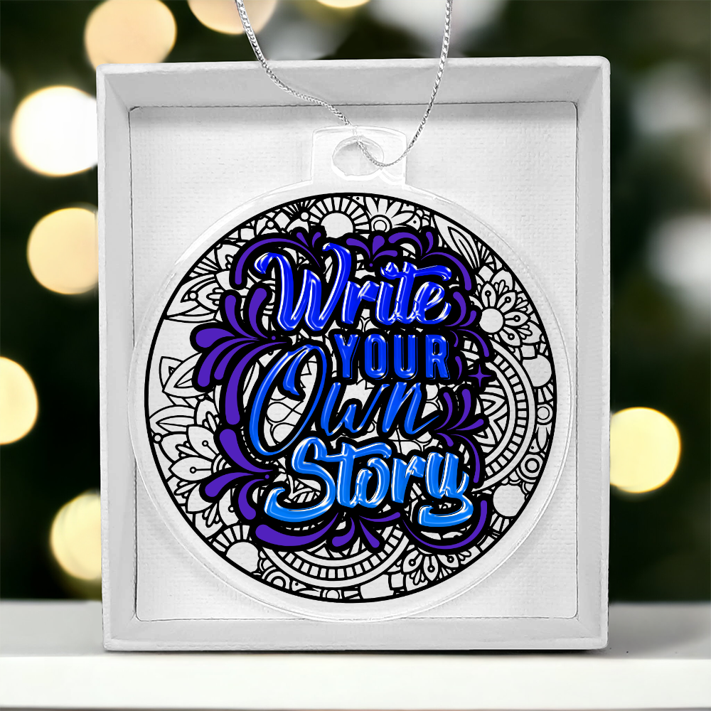 Write Your Own Story Acrylic Bulb Ornament