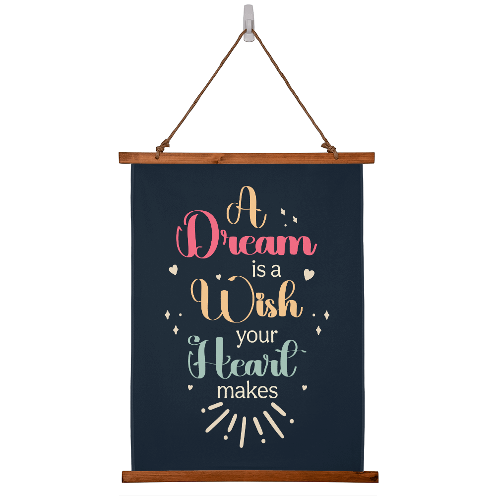 A Dream Is A Wish Your Heart Makes Wood Framed Wall Tapestry