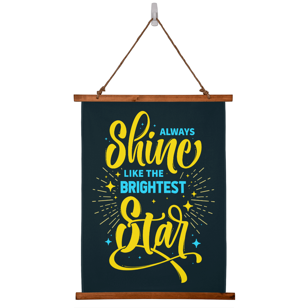Always Shine Like The Stars Wood Framed Wall Tapestry