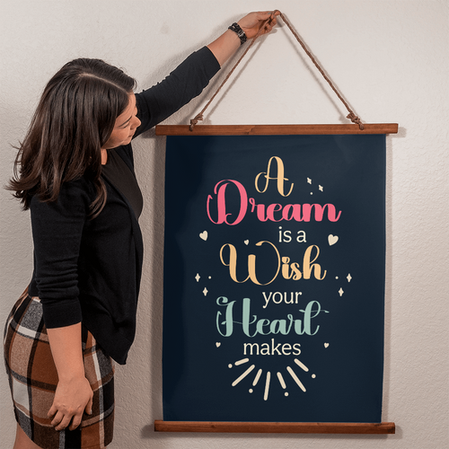 A Dream Is A Wish Your Heart Makes Wood Framed Wall Tapestry