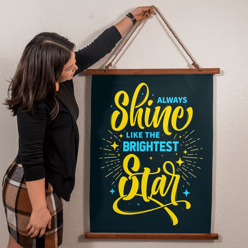 Always Shine Like The Stars Wood Framed Wall Tapestry