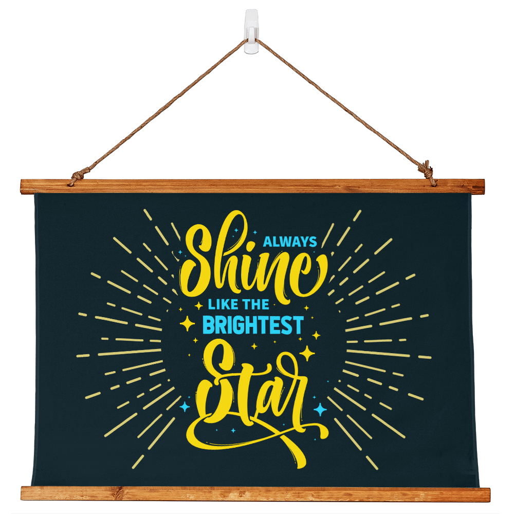 Always Shine Like The Stars Wood Framed Wall Tapestry