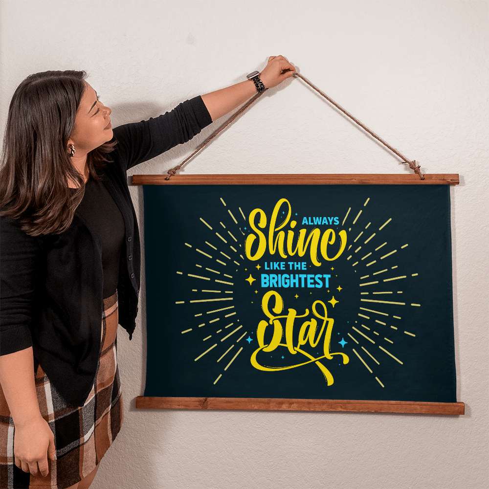 Always Shine Like The Stars Wood Framed Wall Tapestry