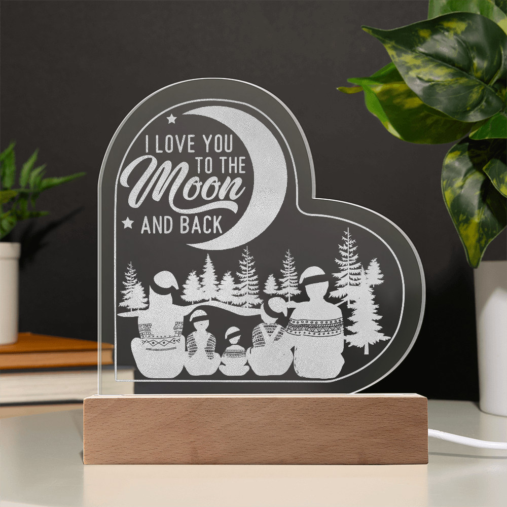 I Love You Engraved Acrylic Heart Plaque - Anniversary Gift