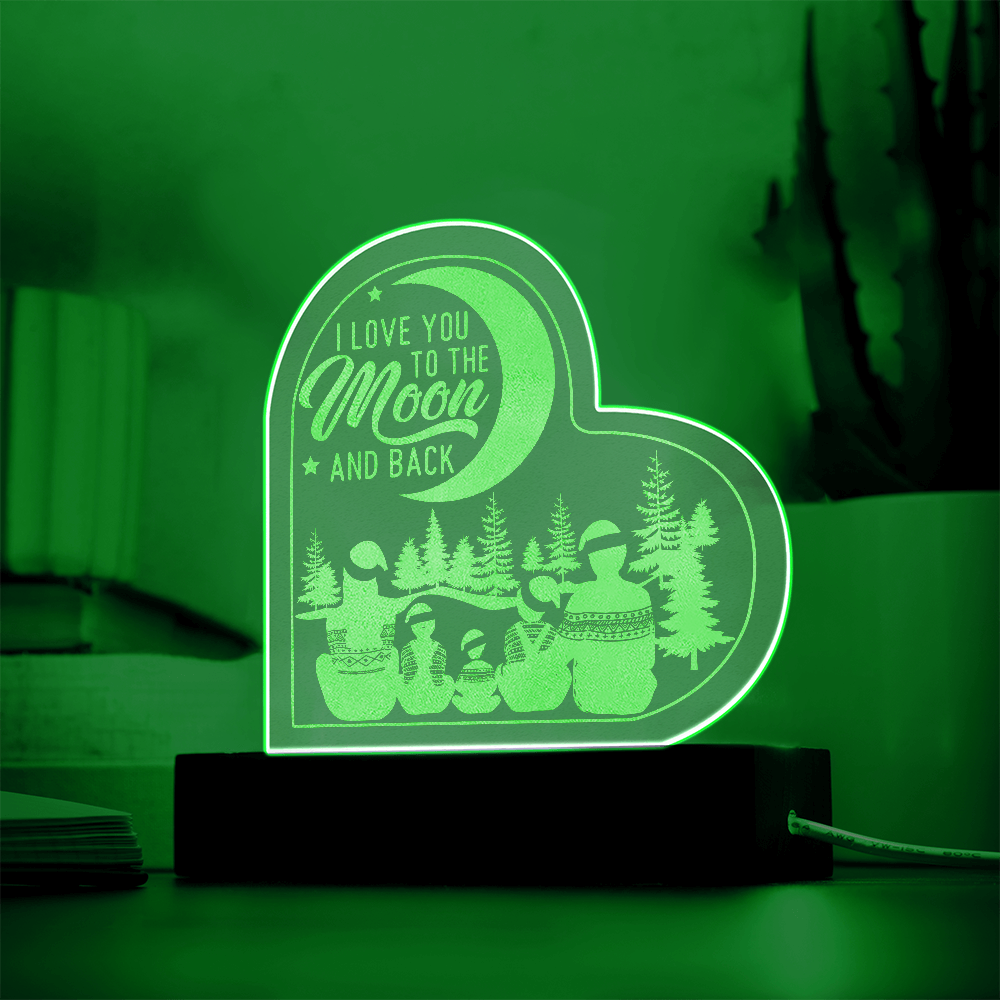 I Love You Engraved Acrylic Heart Plaque - Anniversary Gift