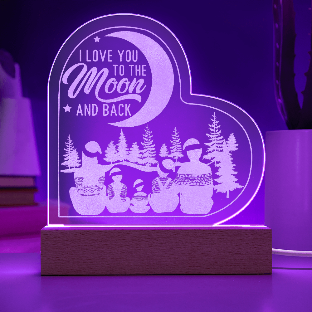 I Love You Engraved Acrylic Heart Plaque - Anniversary Gift