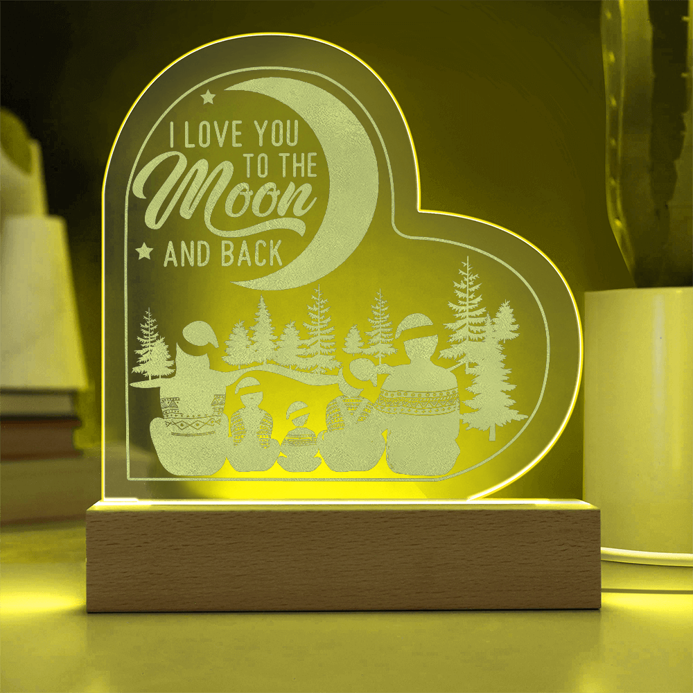 I Love You Engraved Acrylic Heart Plaque - Anniversary Gift