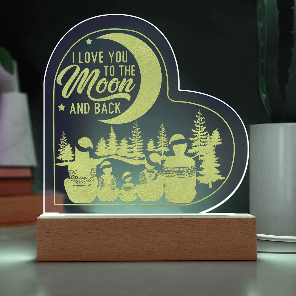 I Love You Engraved Acrylic Heart Plaque - Anniversary Gift