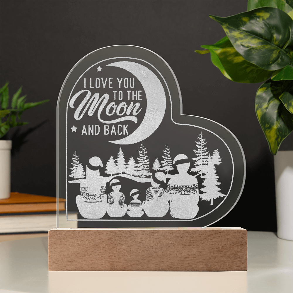 I Love You Engraved Acrylic Heart Plaque - Anniversary Gift