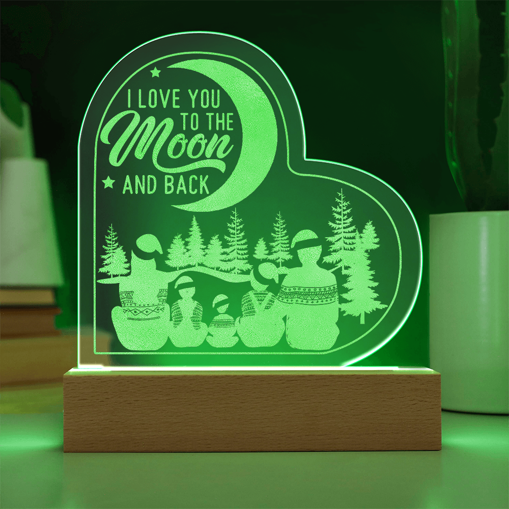 I Love You Engraved Acrylic Heart Plaque - Anniversary Gift