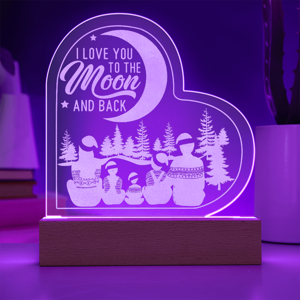 I Love You Engraved Acrylic Heart Plaque - Anniversary Gift