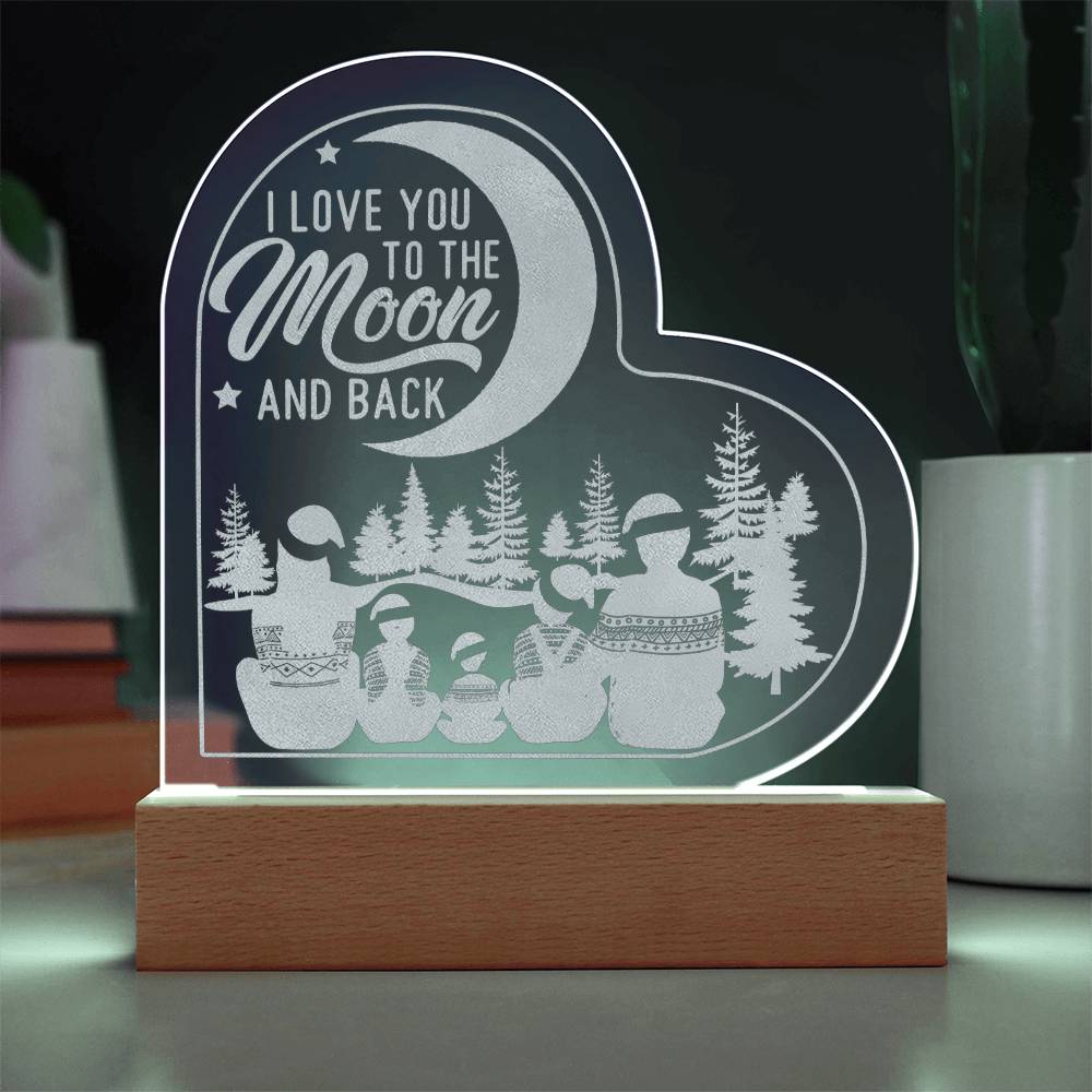 I Love You Engraved Acrylic Heart Plaque - Anniversary Gift