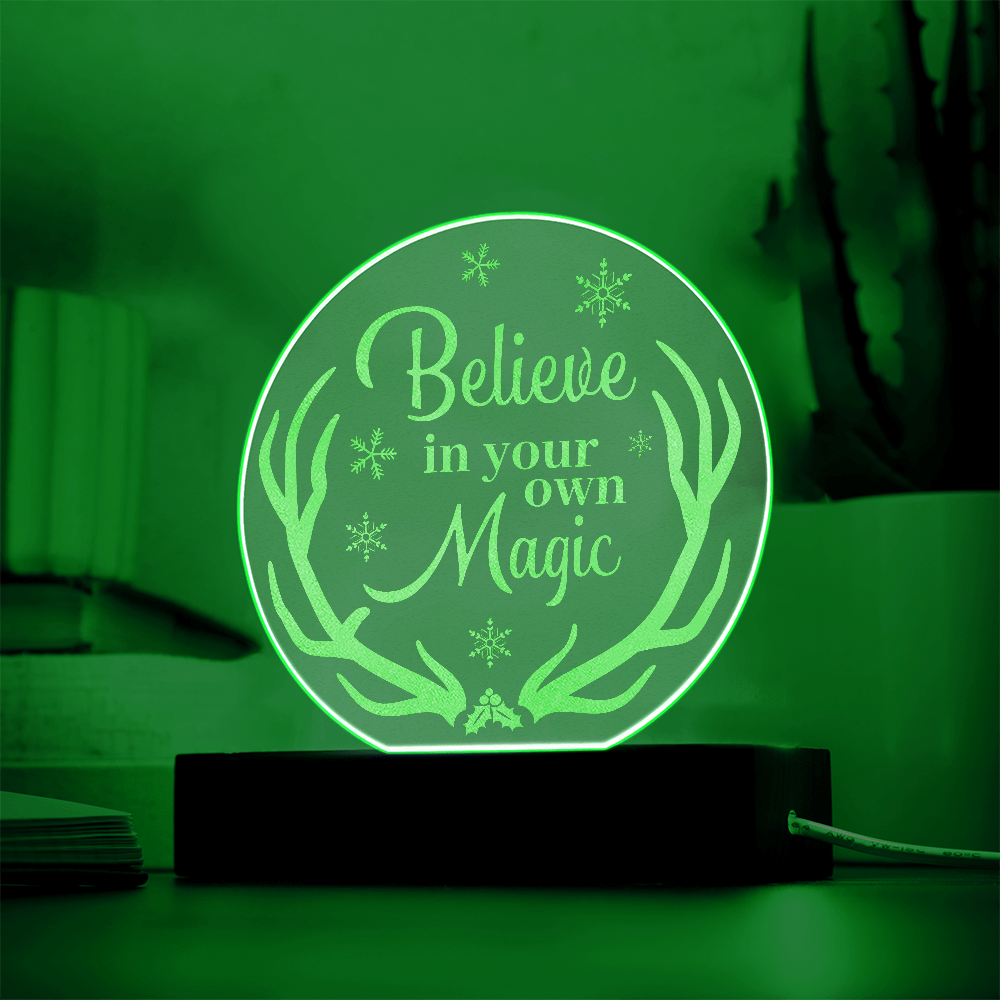 Believe In Yourself Engraved Acrylic Circle Plaque - Gift for Friend