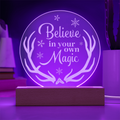 Believe In Yourself Engraved Acrylic Circle Plaque - Gift for Friend
