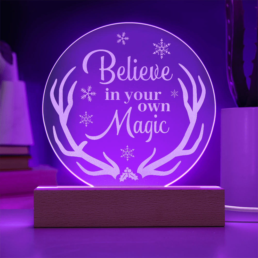 Believe In Yourself Engraved Acrylic Circle Plaque - Gift for Friend