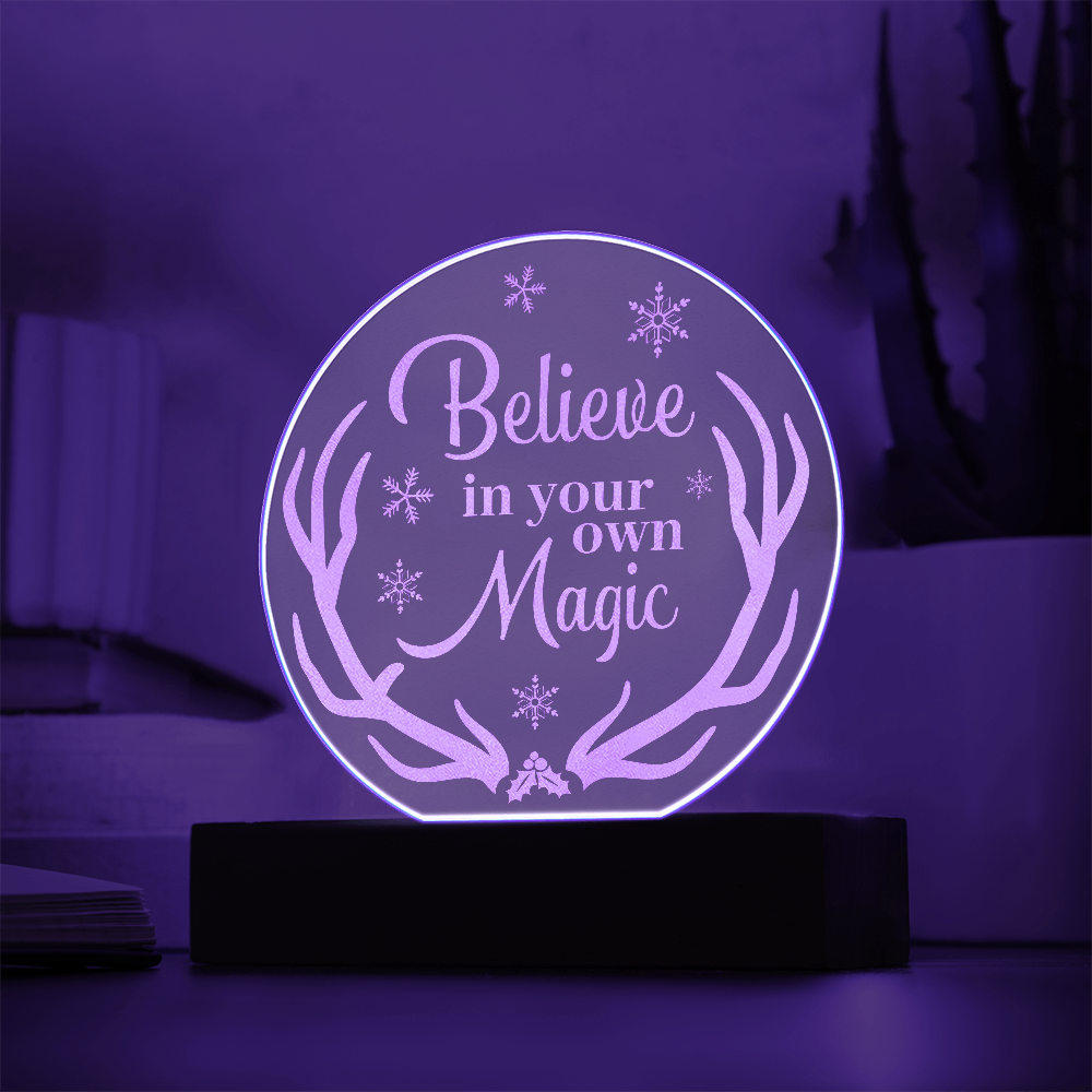 Believe In Yourself Engraved Acrylic Circle Plaque - Gift for Friend