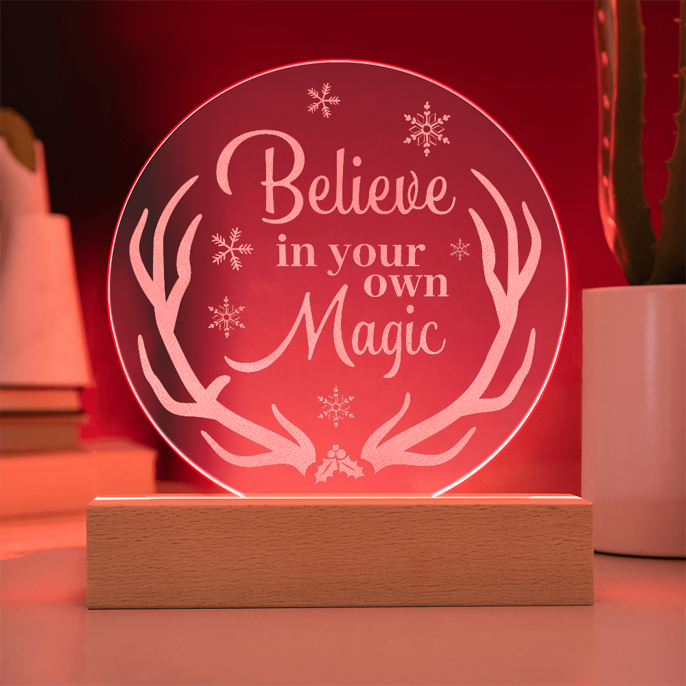 Believe In Yourself Engraved Acrylic Circle Plaque - Gift for Friend