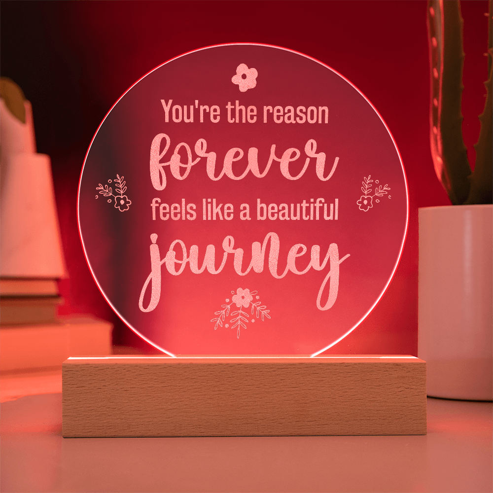 You're The Reason Forever Engraved Acrylic Circle Plaque - Anniversary Gift