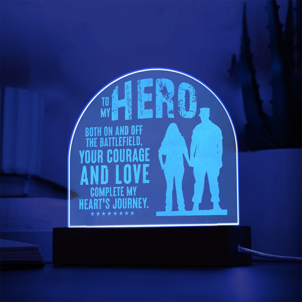 To My Hero Engraved Acrylic Dome Plaque - Gift for Dad