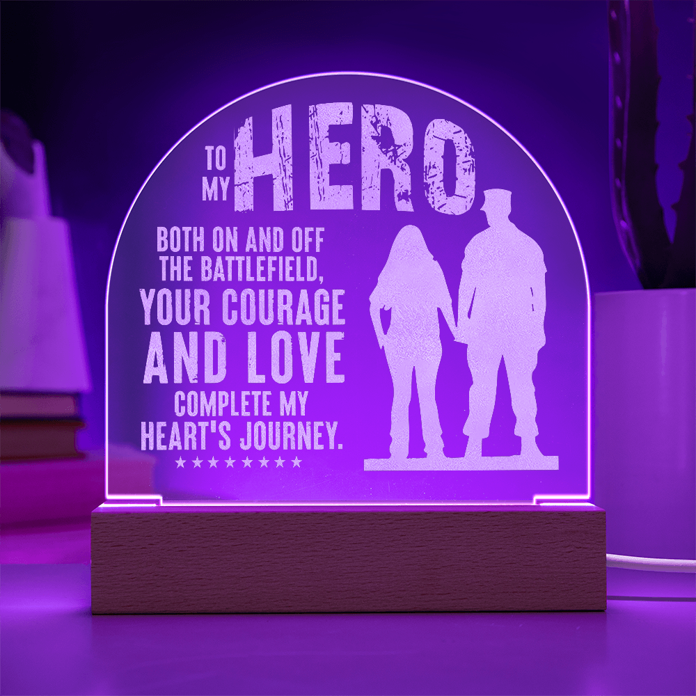 To My Hero Engraved Acrylic Dome Plaque - Gift for Dad