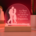 Your Love Is The Key Engraved Acrylic Dome Plaque - Anniversary Gift