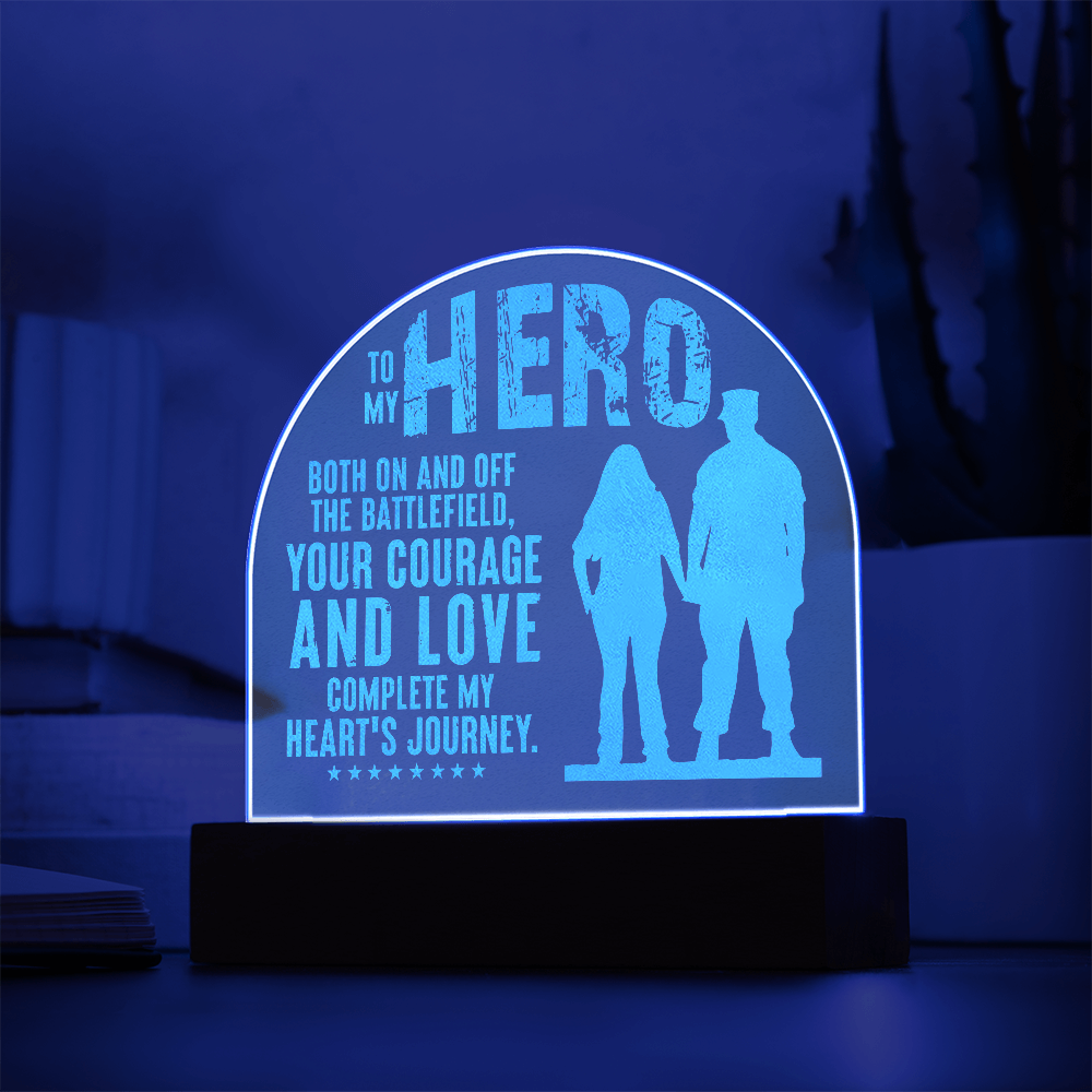 To My Hero Engraved Acrylic Dome Plaque - Gift for Dad