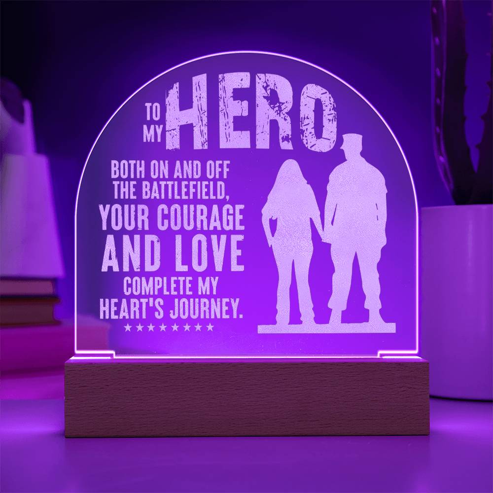 To My Hero Engraved Acrylic Dome Plaque - Gift for Dad