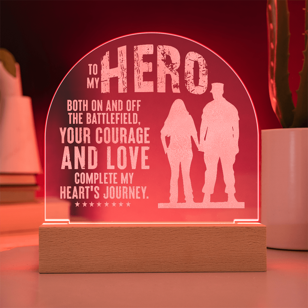 To My Hero Engraved Acrylic Dome Plaque - Gift for Dad