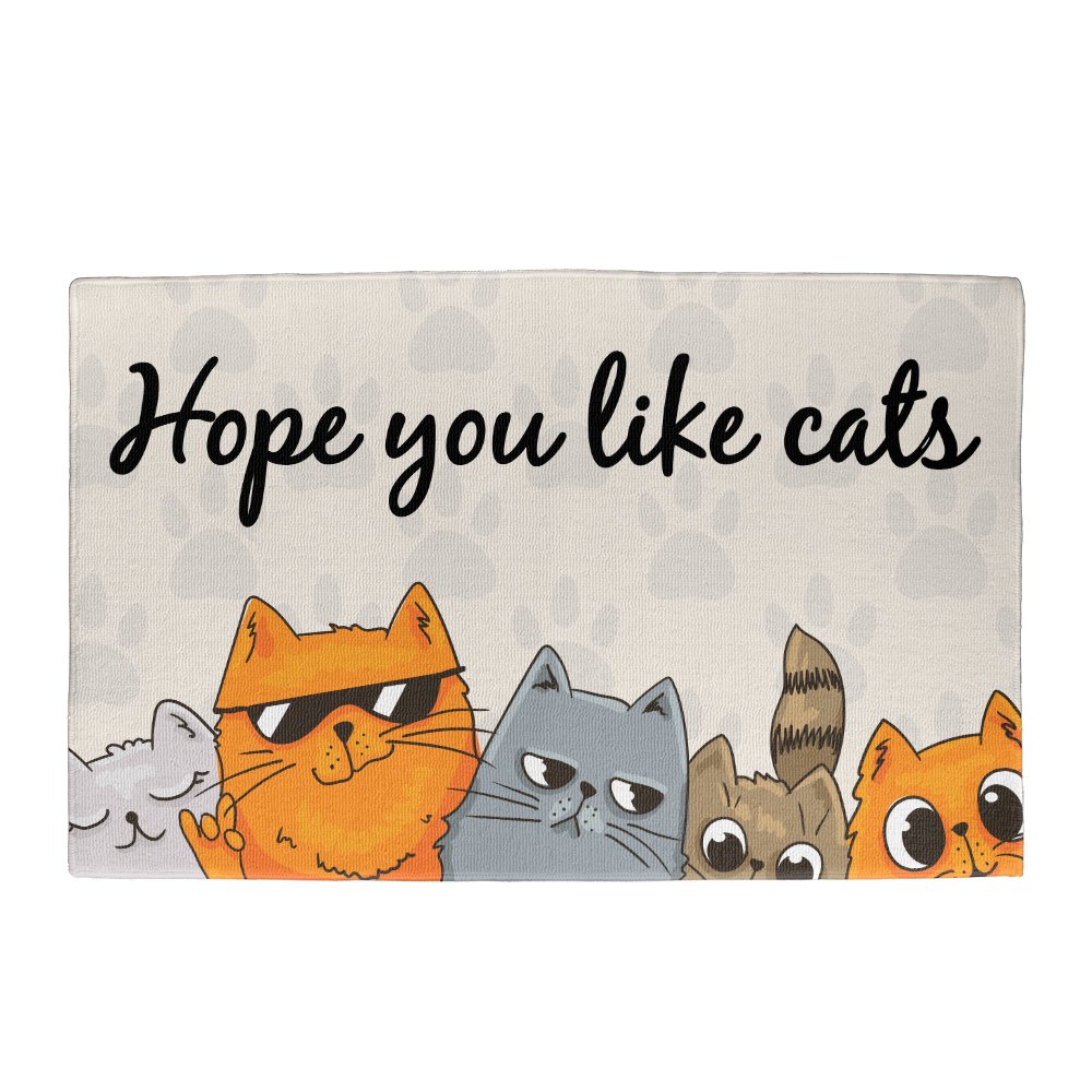 Hope You Like Cats — Indoor/Outdoor Welcome Mat