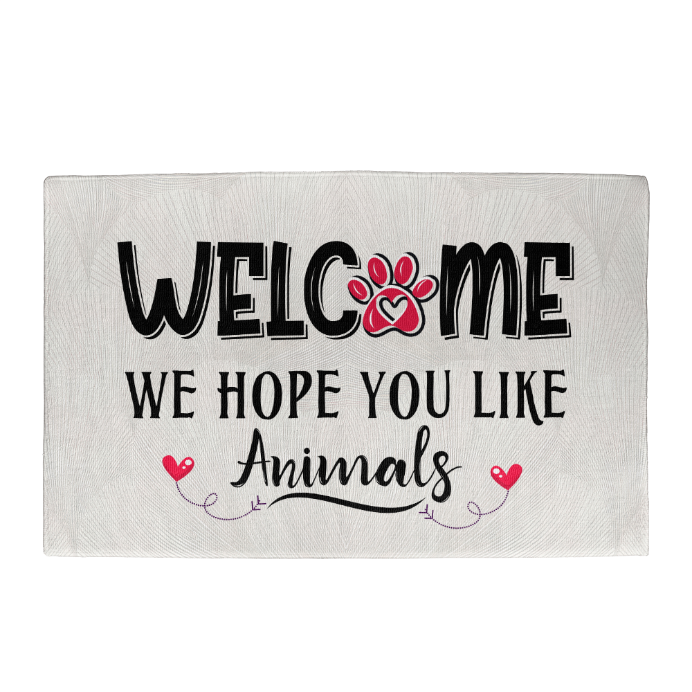 Welcome, We Hope You Like Animals — Indoor/Outdoor Welcome Mat