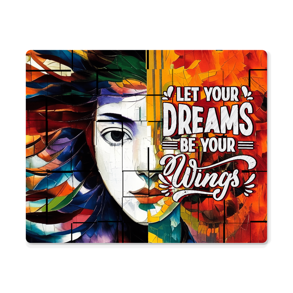 Let Your Dreams Be Your Wings High Gloss Metal Art Print