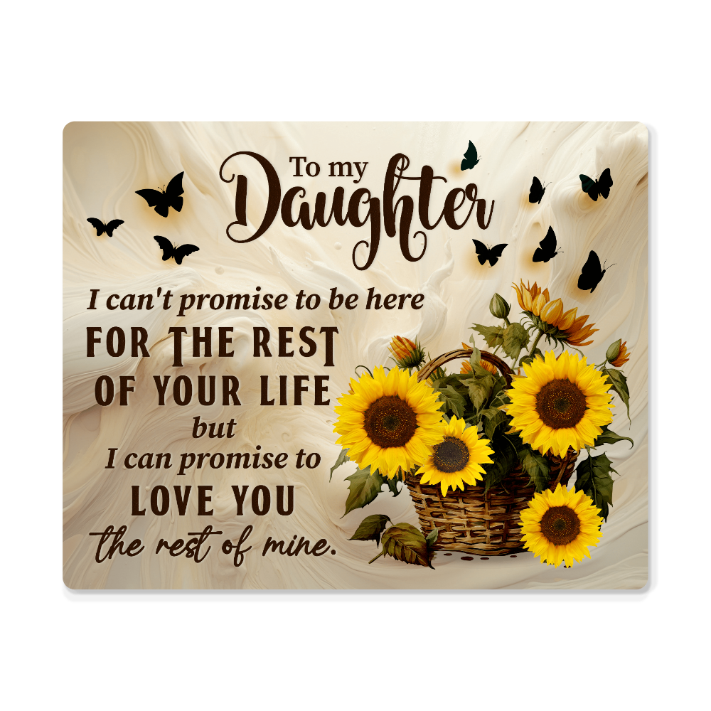 To My Daughter I Can't Promise High Gloss Metal Art Print