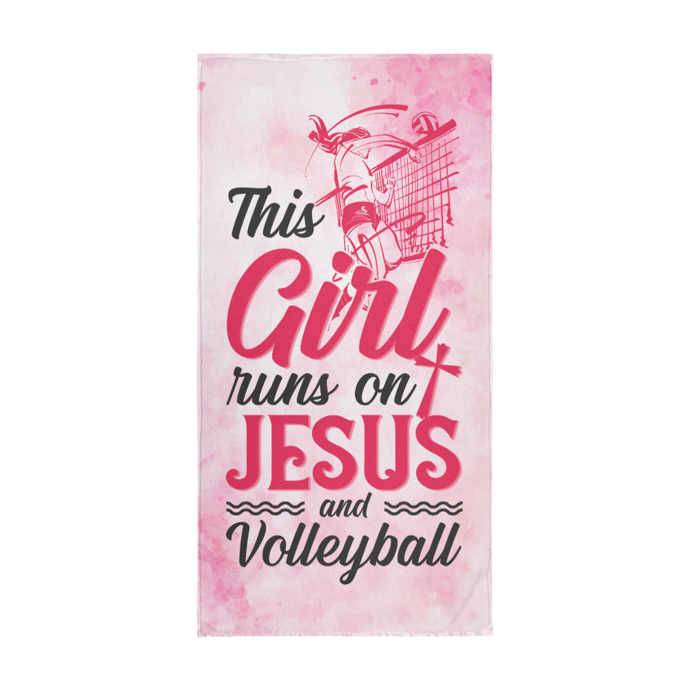 This Girl Runs On Jesus And Volleyball — Sports Towel