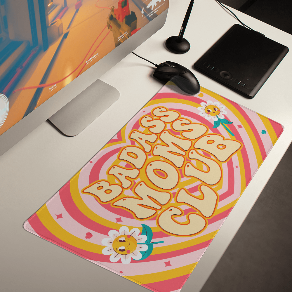 Badass Moms Club Gaming Mat, Funny Mom Desk Mat